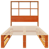 Bookcase Bed without Mattress Wax Brown 90x200 cm Solid Wood 3323913