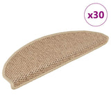 Stair Mats Self-adhesive Sisal-Look 30 pcs 65x21x4 cm Sand 3365879