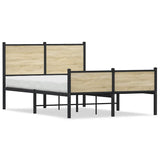 Metal Bed Frame without Mattress Sonoma Oak 120x190 cm Small Double 4007901