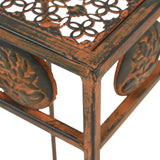 245928 Plant Stand Set 3 Pieces Vintage Style Metal Rusty