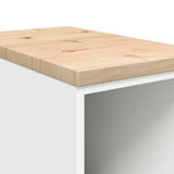 Garage Storage Cabinet White 30x51x85 cm Solid Wood Pine 860526