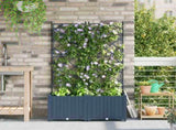 Garden Planter 2 pcs Grey 80 x 40 x 143 cm PP 42002861
