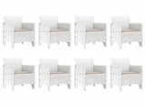 Garden Dining Set 9 pcs Light Grey Polypropylene 3378748
