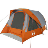 Camping Tent Cabin 4-Person Grey and Orange Waterproof 4100666