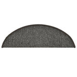 Stair Mats 15 pcs 56x17x3 cm Dark Grey Half Round 322368