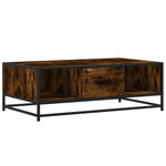 ZNTS Coffee Table Smoked Oak 100x57x35 cm Engineered Wood and Metal 848761