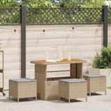 Garden Dining Set Beige Poly Rattan 42007924