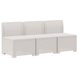 3-Seater Garden Sofa Rattan Look PP White 8011958