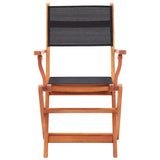 Garden Chair Set of 8 Black and Natural 3086967