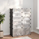 Shoe Rack Black 94x37x125 cm PP 340565