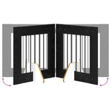 Dog Gate with Stands 4 pcs Black Oak 60 x 60 cm Engineered Wood 892151