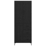 Highboard with Drawer 2 pcs Black Oak Engineered Wood 3416152
