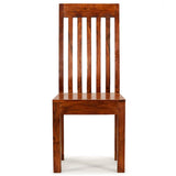 Dining Chair Set of 2 Honey Brown Solid Acacia wood Standard Size 245645