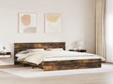 Bed Frame Smoked Oak 200 x 200 cm Engineered Wood 3408820