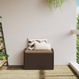 Storage Bench with Cushion Brown 80x51x52 cm Poly Rattan 365732