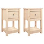 ZNTS Bedside Cabinets 2 pcs 40x35x61.5 cm Solid Wood Pine 821730