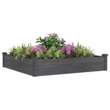 Garden Raised Bed with Liner Grey 120x120x25 cm Solid Wood Fir 364294