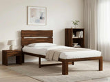 Single Bed Frame with Headboard ROSTOCK Dark Brown 100 x 200 cm 903500
