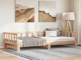 Day Bed with Trundle without Mattress 90x200 cm Solid Wood 836156
