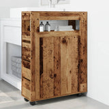 Narrow Bathroom Cabinet with Wheels Old Wood Engineered Wood 855275