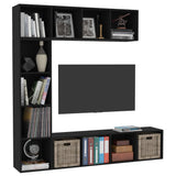 3 Piece Book/TV Cabinet Set Black 180x30x180 cm 278789