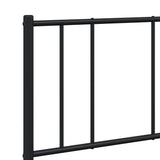 Metal Bed Frame without Mattress with Headboard Black 120x200cm 352478