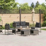 Garden Sofa Set 6 pcs Grey and dark grey Poly Rattan 4104702