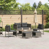 Garden Sofa Set 6 pcs Grey and dark grey Poly Rattan 4104702