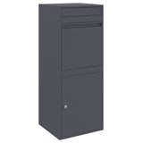 Parcel Drop Box with Storage Anthracite 41 x 38 x 103 cm Steel 874935