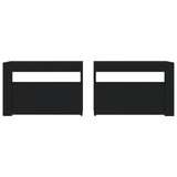 Bedside Cabinets 2 pcs with LEDs Black 60x35x40 cm 3080735