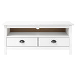 ZNTS TV Cabinet Hill White 110x40x47 cm Solid Pine Wood 288924