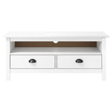 ZNTS TV Cabinet Hill White 110x40x47 cm Solid Pine Wood 288924