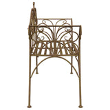 Garden Bench 2-Seater 130 x 47 x 90 cm Steel Antique Brown 42029543