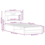 Bed Frame without Mattress Brown Oak 75x190 cm Small Single Engineered Wood 4107006