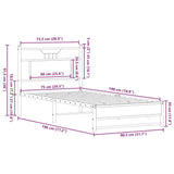 Bed Frame without Mattress Brown Oak 75x190 cm Small Single Engineered Wood 4107006