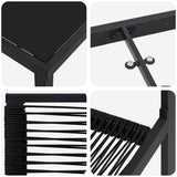 Garden Dining Set 7 pcs Black Powder-Coated Steel 3379168