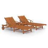 2 Piece Sunlounger Set with Table Solid Wood Acacia 3104966