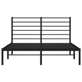 Metal Bed Frame without Mattress with Headboard Black 160x200cm 352322
