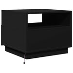 ZNTS Coffee Table with LED Lights Black 50x49x40 cm 839827