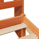 ZNTS Bookcase Bed without Mattress Wax Brown 120x190 cm Small Double Solid Wood Pine 3321950