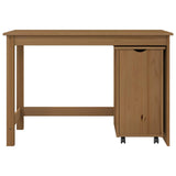 Desk Cabinet Set 2 pcs Honey Brown Solid Pine Wood 3438780