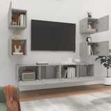 6 Piece TV Cabinet Set Concrete Grey Engineered Wood 3114257