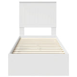 Storage Bed with Headboard White 75 x 190 cm Engineered Wood 3411257