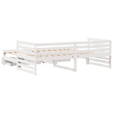 Daybed with Drawers without Mattress White 90x200 cm Solid Wood 3302196