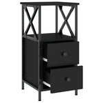 ZNTS Bedside Cabinet Black 34x35.5x70 cm Engineered Wood 825943