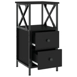 ZNTS Bedside Cabinet Black 34x35.5x70 cm Engineered Wood 825943