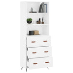 Highboard White 69.5x34x180 cm Engineered Wood 3189349