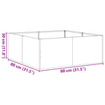 ZNTS Planter White 80x80x30 cm Steel 860802