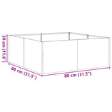 ZNTS Planter White 80x80x30 cm Steel 860802