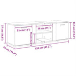 TV Cabinet White 120x34x37 cm Engineered Wood 801161